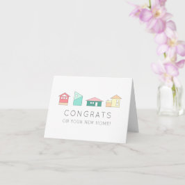 Cartão Parabéns mínimos coloridos em sua nova casa