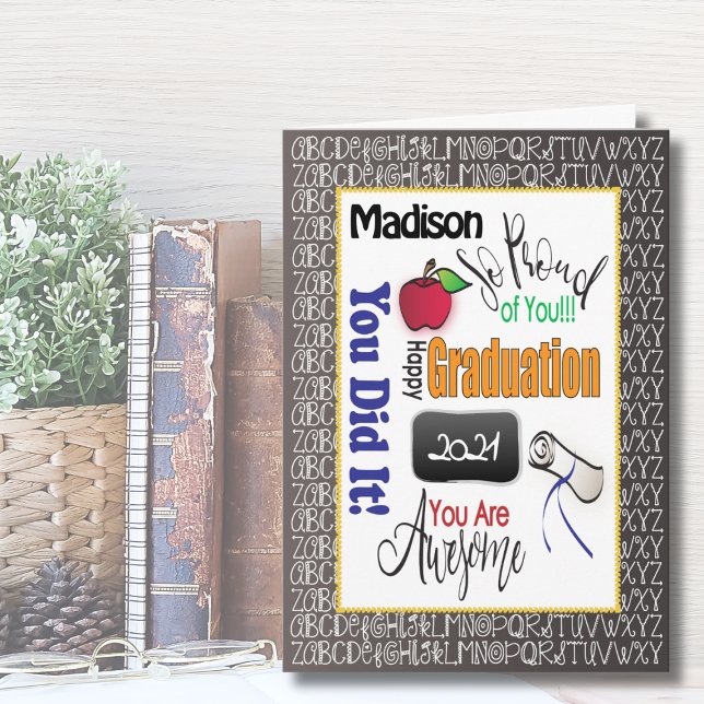 Cartão Parabéns modernos para a graduação do professor ed (Criador carregado)