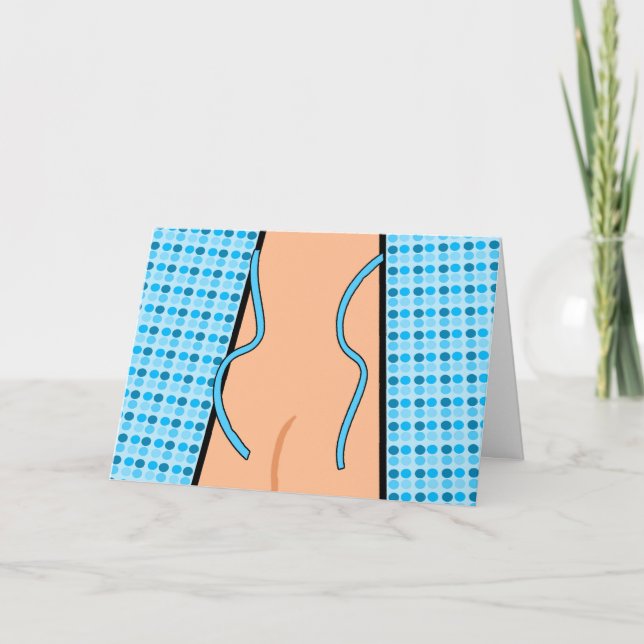 Cartão Parabéns na Colonoscopia, palhaço aberto (Frente)