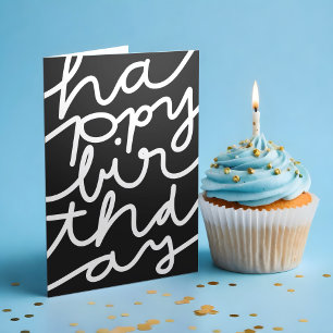 Cartão Parabéns na moda Black White Business