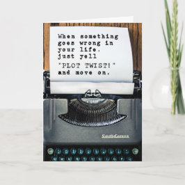 Cartão Parabéns na sua placa "Plot Twist"
