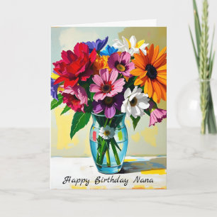 Cartão Parabéns, Nana   Floral