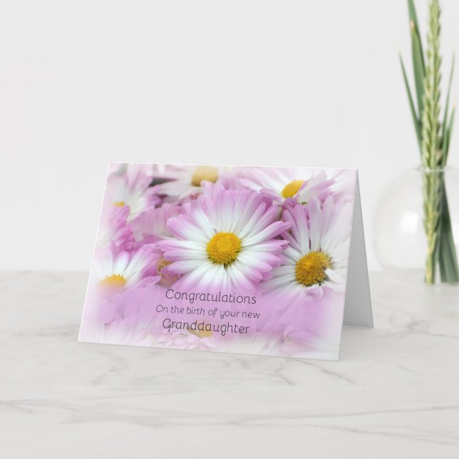 Cartão Parabéns, neta nova (Frente)