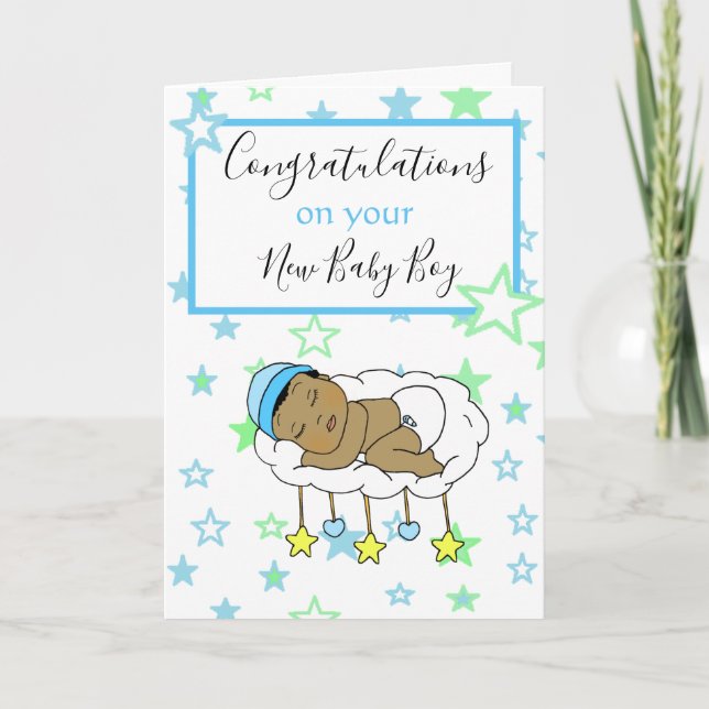 Cartão Parabéns no seu bebê bebezinho (Frente)