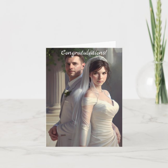 Cartão Parabéns no seu dia de casamento (Frente)