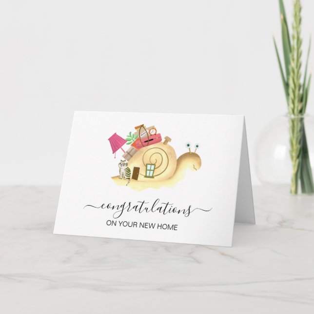 Cartão parabéns no seu novo agente imobiliário doméstico (Frente)