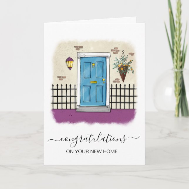 Cartão parabéns no seu novo agente imobiliário doméstico (Frente)