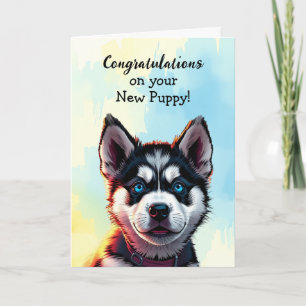 Cartão Parabéns no seu novo Puppy   Rouco