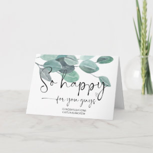 Cartão Parabéns Noivado de Casamento Bonito Tão Feliz