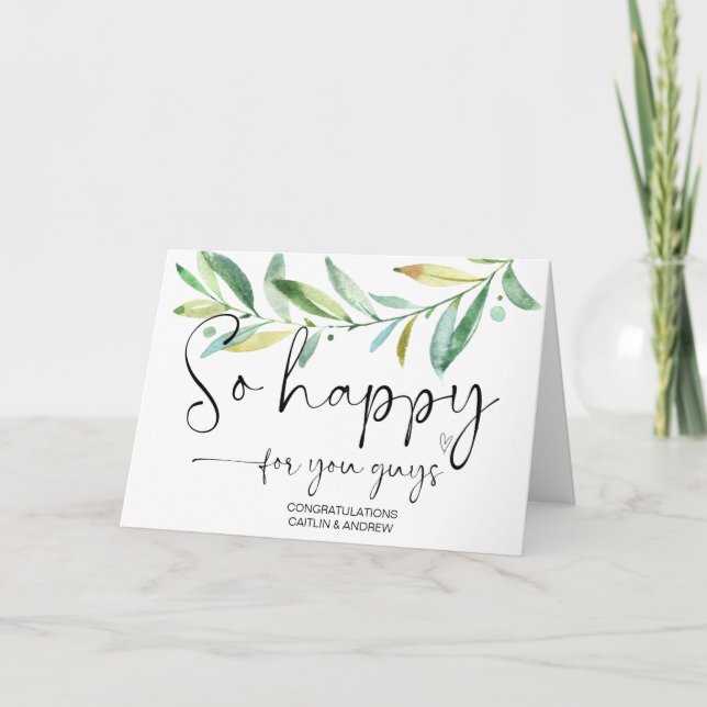 Cartão Parabéns Noivado de Casamento Feliz C (Frente)