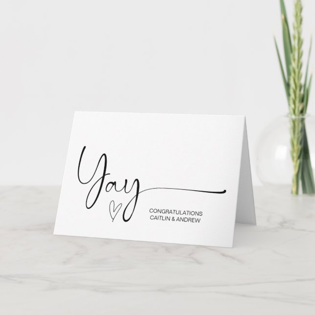 Cartão Parabéns Noivado De Casamento Yay New Baby Ca (Frente)