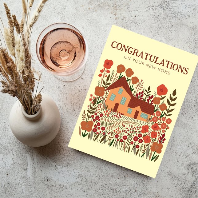 Cartão PARABÉNS Nova Casa Casa Nova Fazenda  (CONGRATULATIONS New Home Housewarming Farmhouse Card
)