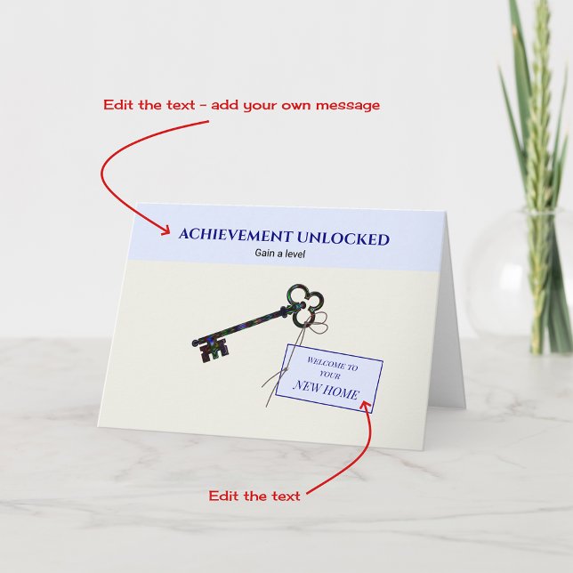 Cartão Parabéns Nova casa para placa editável para jogado (Criador carregado)