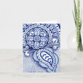Cartão Parabéns Nova Mãe É um Menino Damask Mandala India