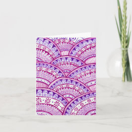 Cartão Parabéns Nova Mãe É Uma Menina Damask Mandala Indi