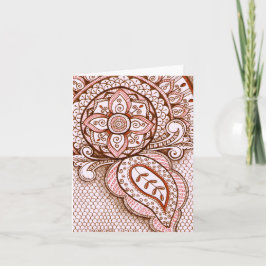 Cartão Parabéns Nova Mãe É Uma Menina Damask Mandala Indi