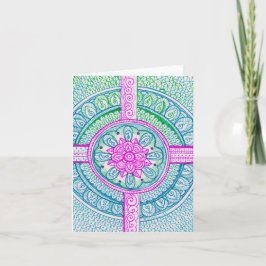 Cartão Parabéns Nova Mamãe Bebê Pastel Damasco Mandala In