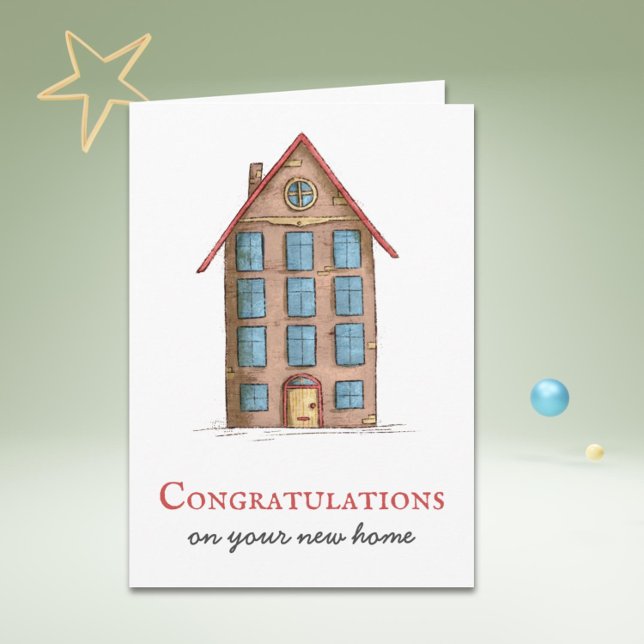 Cartão Parabéns novo apartamento doméstico (Congratulations on your new home greeting card)