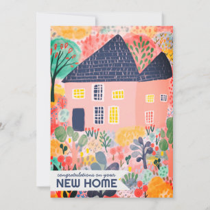 Cartão Parabéns Novo Gráfico de Aquarela do Jardim Domést