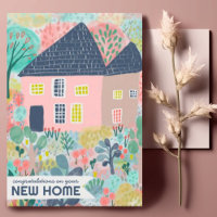 Parabéns Novo Gráfico de Aquarela do Jardim Domést