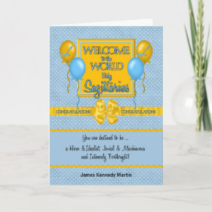 Cartão Parabéns Novo Nenê Sagittarius