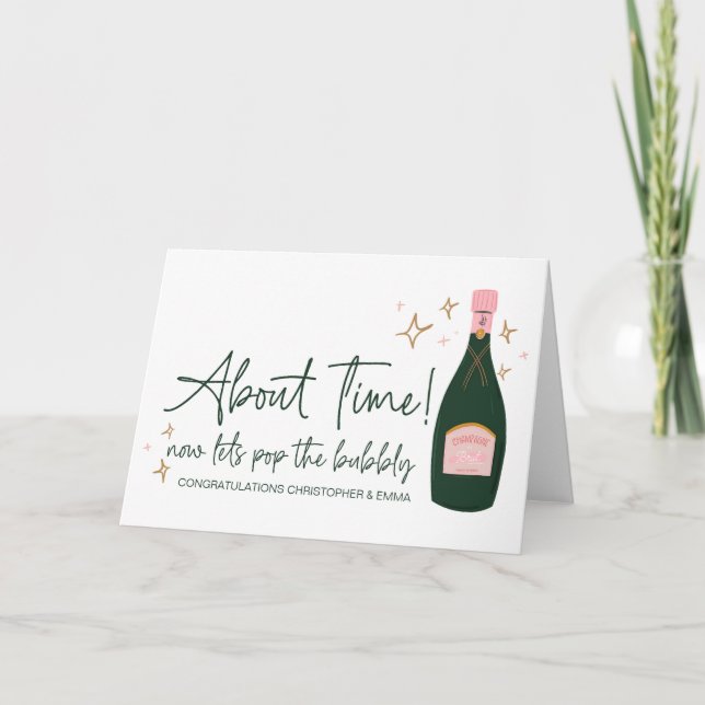 Cartão Parabéns Novo Sr & Sra. Noivado Wedding (Frente)