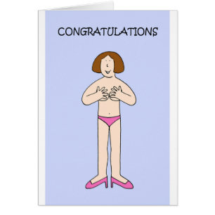 Cartão Parabéns novos dos peitos, senhora dos desenhos