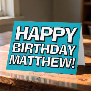Cartão Parabéns Ousado Nome Personalizado Feliz Aniversár