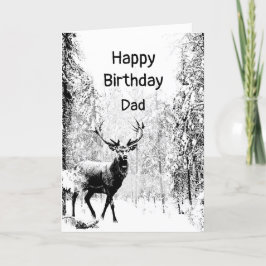 Cartão Parabéns, Pai Vintage Stag, Deer Animal Card