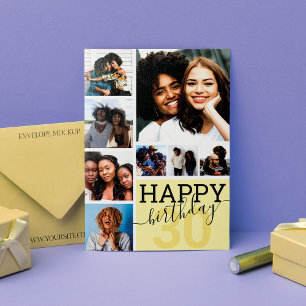 Cartão Parabéns para a Colagem de Fotos de Amigos da Fam