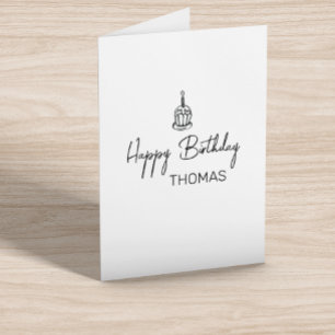 Cartão Parabéns para Cupcake Personalizado, Minimalista