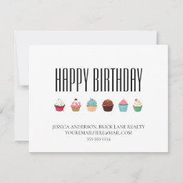 Cartão Parabéns para o Cupcake de negócios da Realty