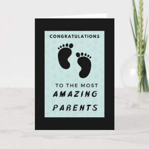 Cartão Parabéns para os pais mais surpreendentes - azul