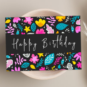 Cartão Parabéns para Pastel Wildflower, atual pastel