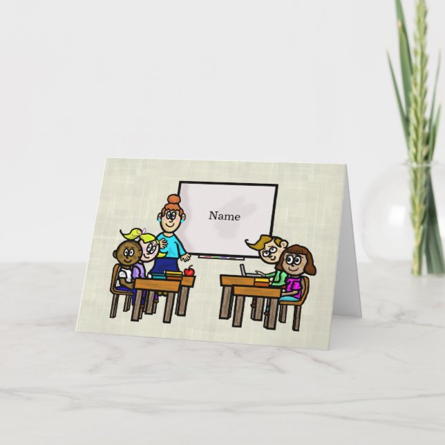 Cartão Parabéns para Professora e Classe para Estudante (Frente)