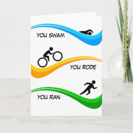 Cartão Parabéns para terminar um Triathlon!