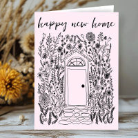 Parabéns pela feliz nova porta do jardim doméstico