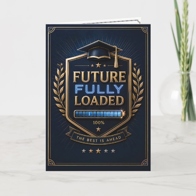 Cartão Parabéns pela Formatura Future Fully Loaded (Frente)