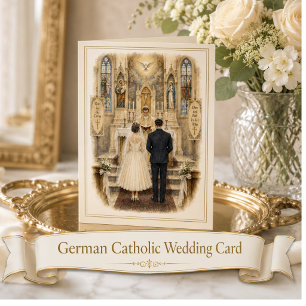Cartão Parabéns pela Missa de Casamento Católica Alemã