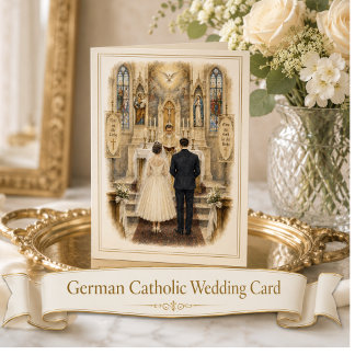 Cartão Parabéns pela Missa de Casamento Católica Alemã