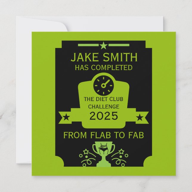 Cartão Parabéns pela Perda de Peso (Frente)