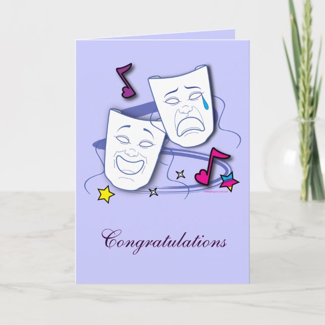 Cartão Parabéns pela performance do drama: Tocar (Frente)