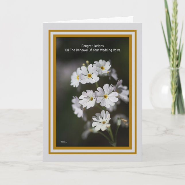 Cartão Parabéns pela Renovação do seu Voto de Casamento (Frente)