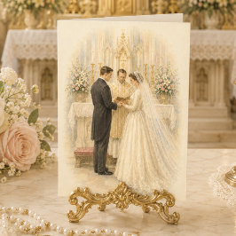 Cartão Parabéns pelo Casamento Católico Tradicional
