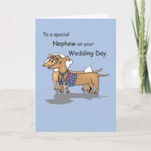Cartão Parabéns pelo Casamento do Sobrinho com Cachorros 