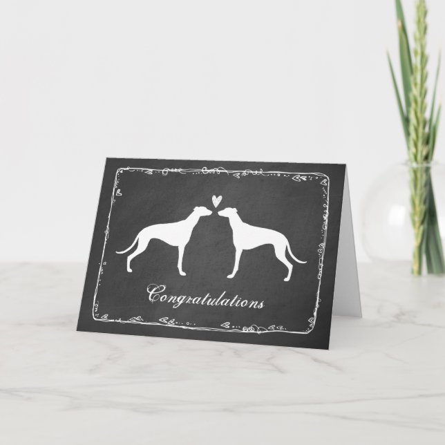 Cartão Parabéns pelo Casamento dos Galgos (Frente)