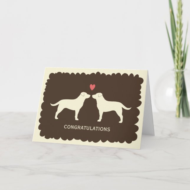 Cartão Parabéns pelo Casamento dos Labradores Retrievers  (Frente)