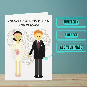 Cartão Parabéns pelo Casamento Encantador