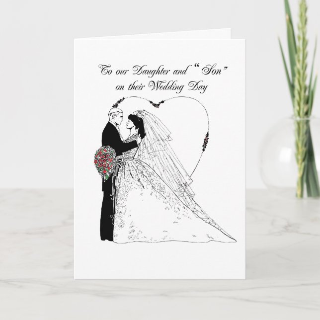 Cartão Parabéns pelo Casamento Filha e "Filho" (Frente)