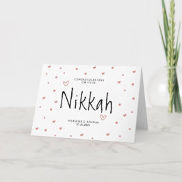 Cartão Parabéns pelo Casamento Islâmico Nikah Hearts Dua